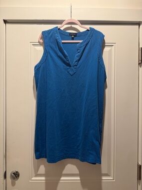 Lands End Sleeveless V-Neck Blue Women's Tank Top Dress